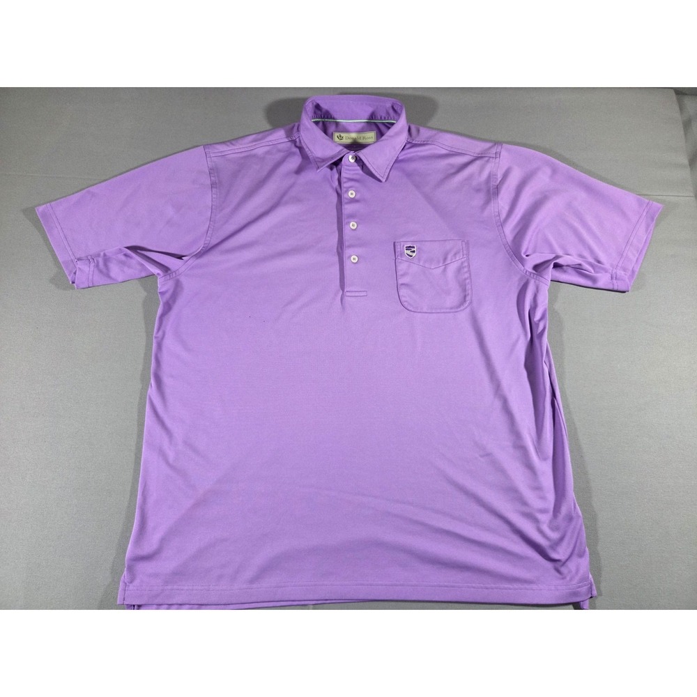 Donald Ross Shirt Mens Large Purple Stretch Performance Golf Polo Pocket